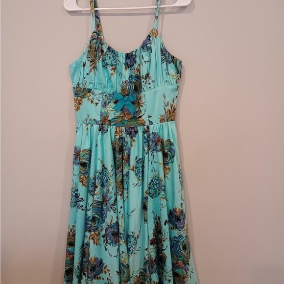 Pinup girl clothing Blue Ella Dress - Picture 2 of 10